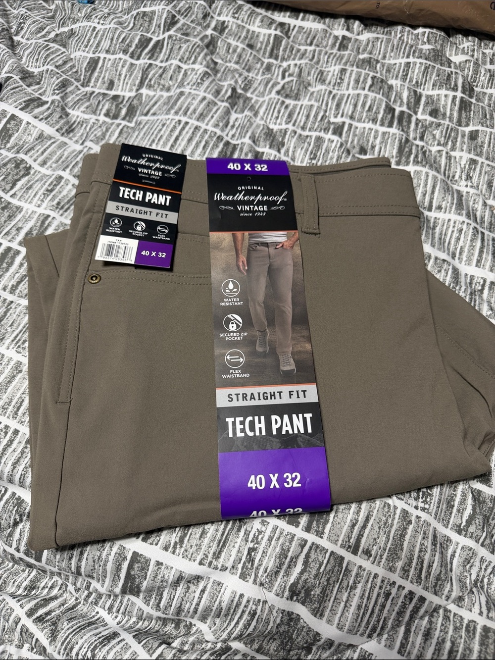 Weatherproof Men’s Tech Pant - Taupe 40x32